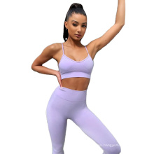 High Waist Seamless Women yoga set Sportswear Gym Running Clothing Fitness lady Crop Top Leggings Sport Suit